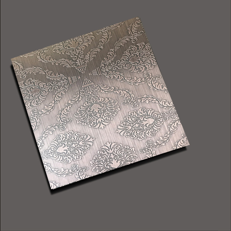 Etched stainless steel sheets etch crown red bronze