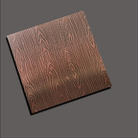 Stainless steel etch plate - Etch 3D wood grain red copper
