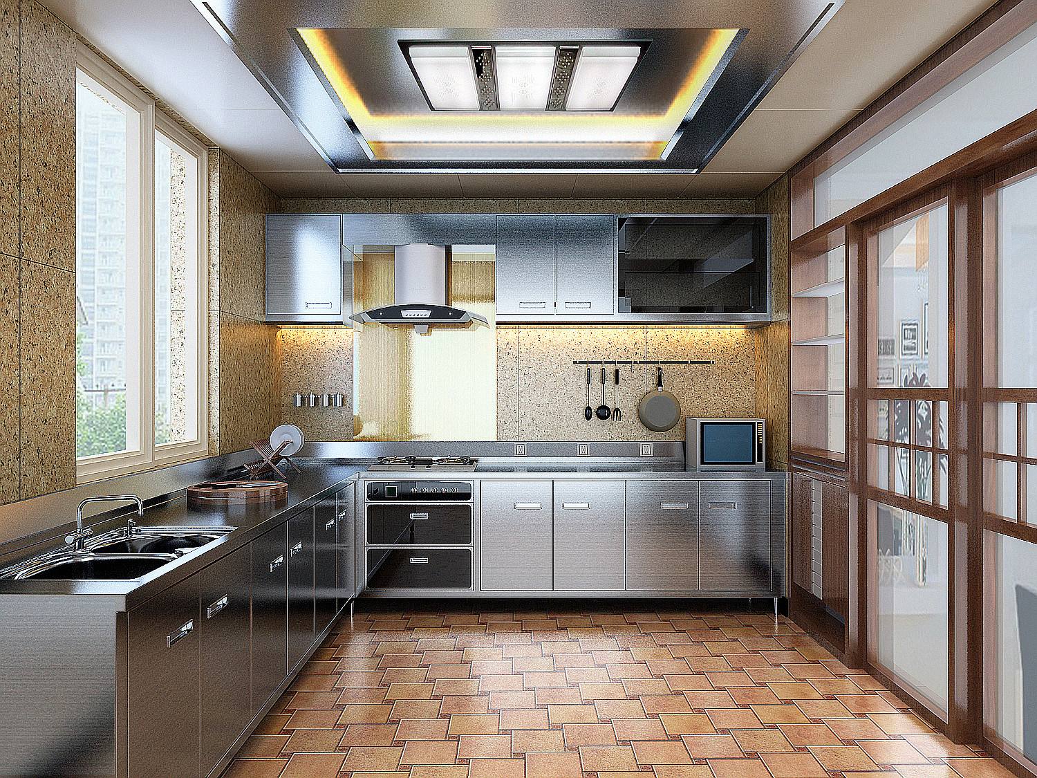 Stainless steel kitchen cabinets